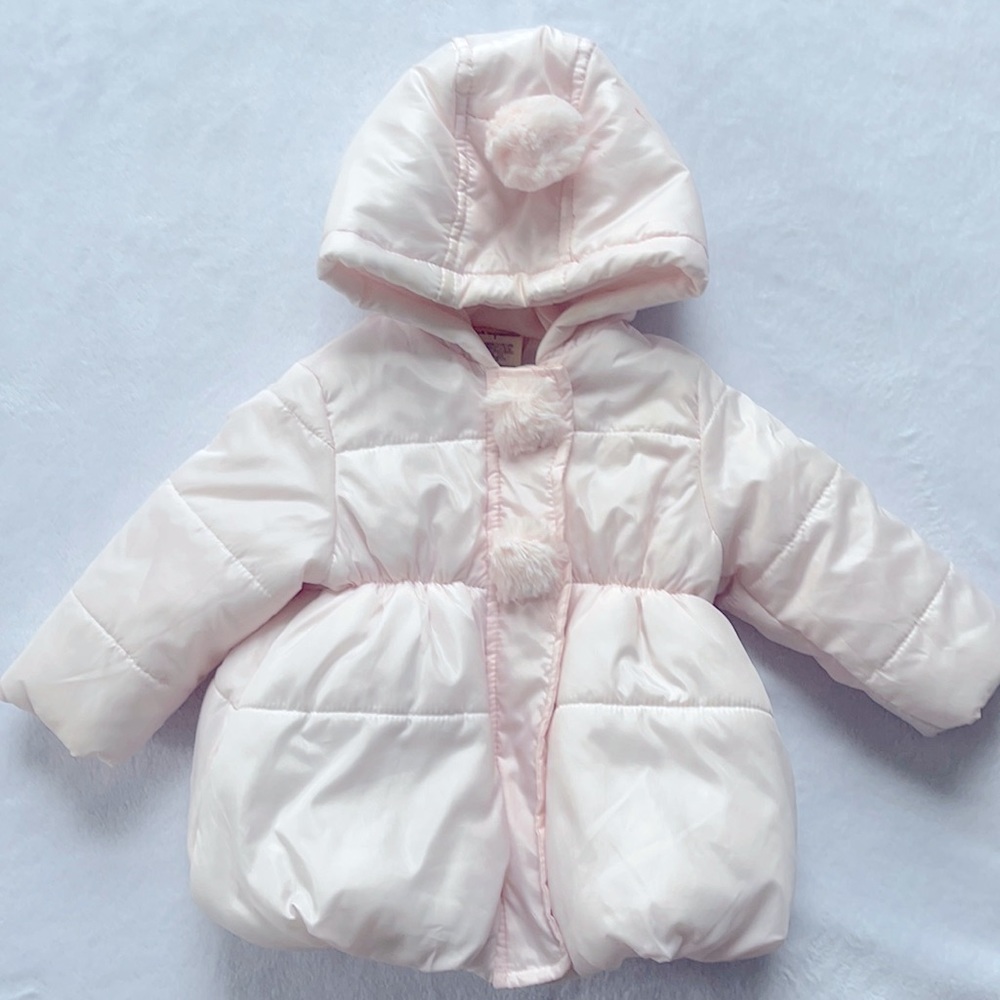 Pink baby girl puffy coat